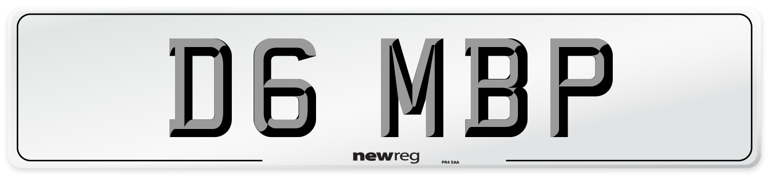 D6 MBP Number Plate from New Reg